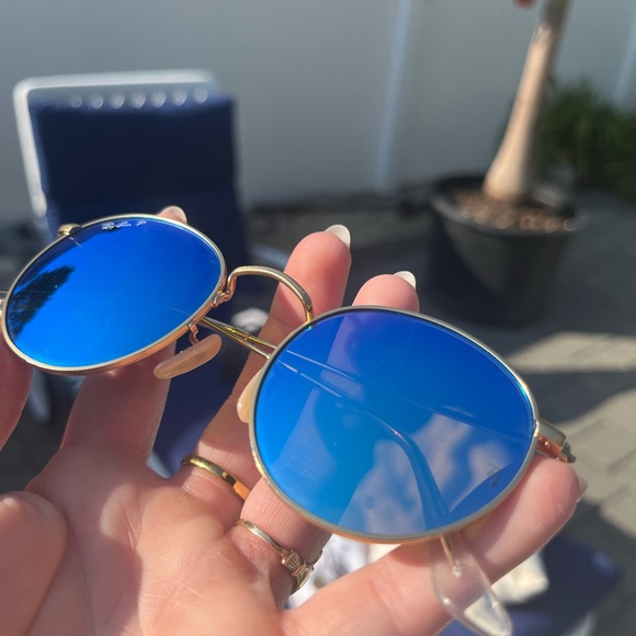 Ray-Ban Polarized Round Flash Blue Lens - Picture 3 of 6
